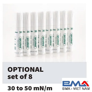 Bộ 8 cây bút thử đo sức căng bề mặt Arcotest Pink Jumbo 30-50 dyne